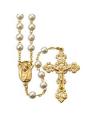  PRESSED GLASS MADONNA BEADS HANDCRAFTED ROSARY 